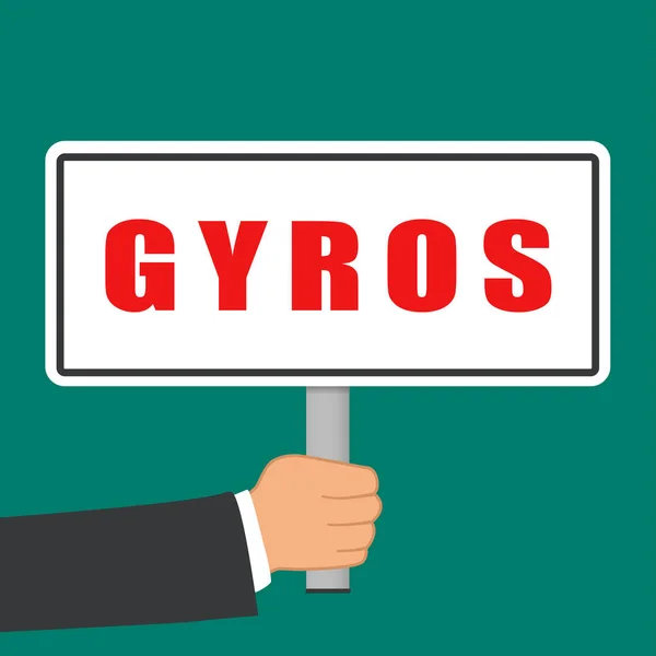 Gyros Wort Zeichen flaches Konzept — Stockvektor