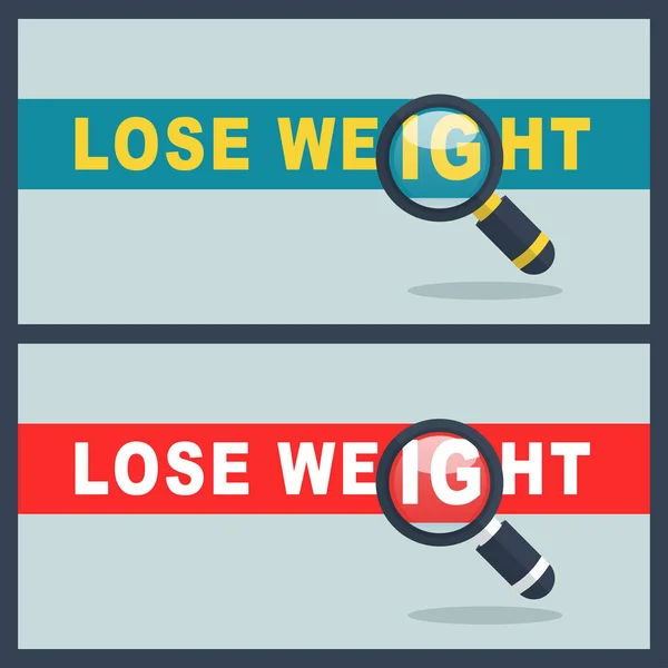 Illustration Lose Weight Word Magnifier Concept — Stock Vector