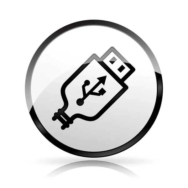 Usb icono de enchufe sobre fondo blanco — Vector de stock