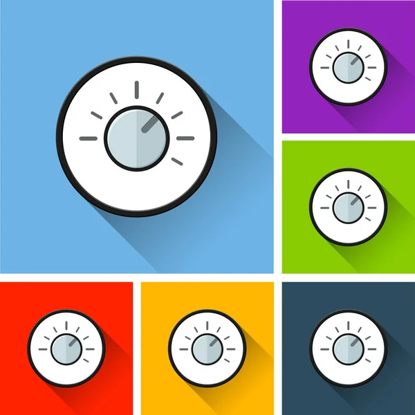 Icônes bouton avec ombre longue — Image vectorielle
