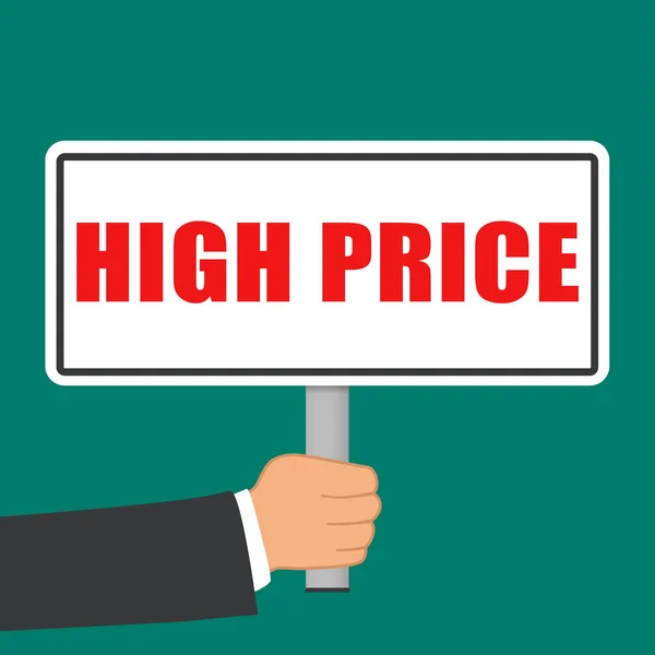 Alto preço sinal conceito plano — Vetor de Stock