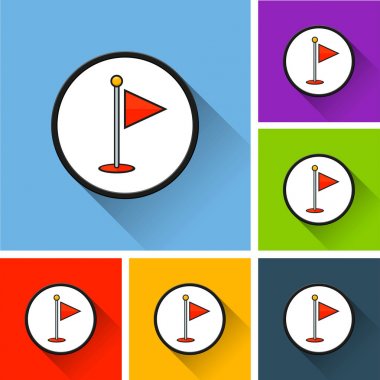 uzun gölge ile bayrak simgeleri