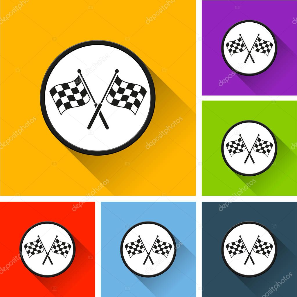 flag icons with long shadow