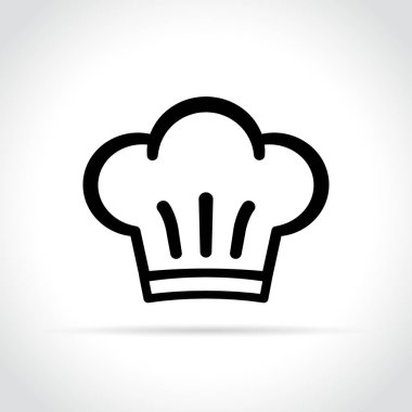 Beyaz arkaplanda şef şapka simgesi