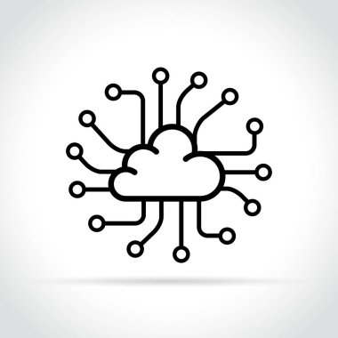 veri simgesi beyaz arka plan üzerinde bulut