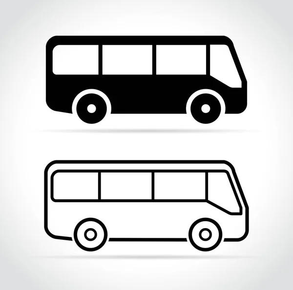 Ícones de ônibus no fundo branco — Vetor de Stock