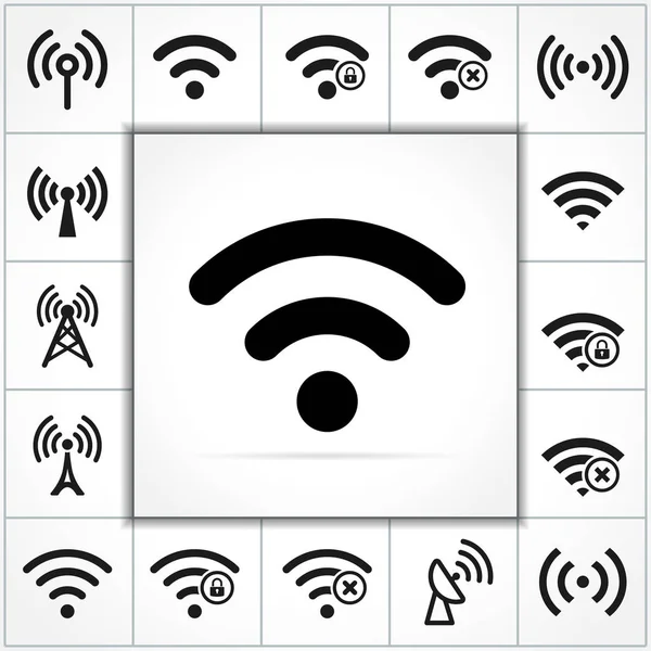 Иконки wifi на белом фоне — стоковый вектор