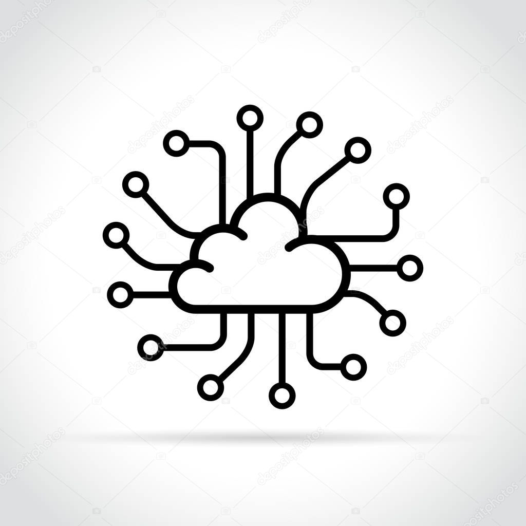 Illustration of data cloud icon on white background