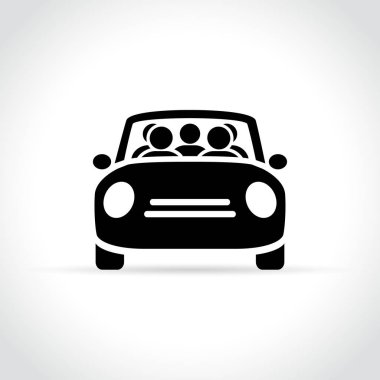 Bu carpooling simgesi beyaz arka plan üzerinde