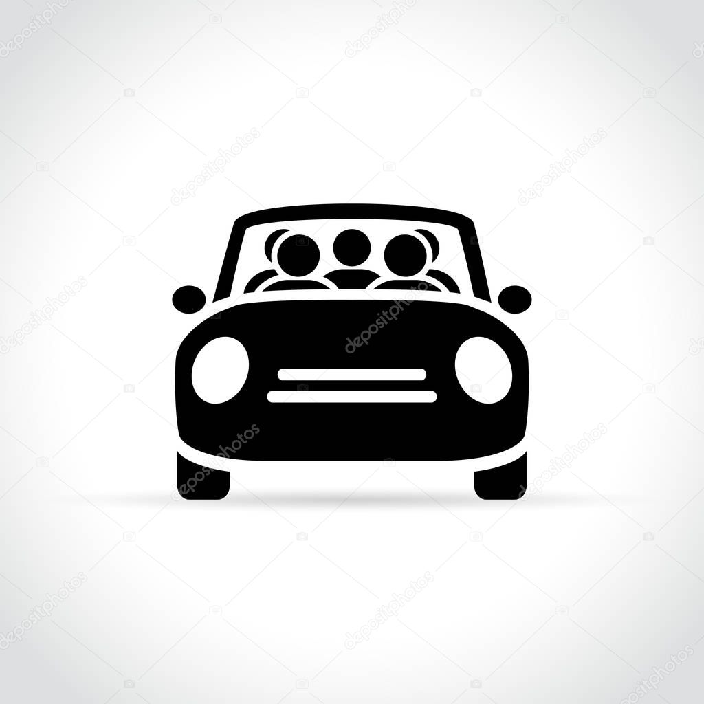 Illustration of carpooling icon on white background