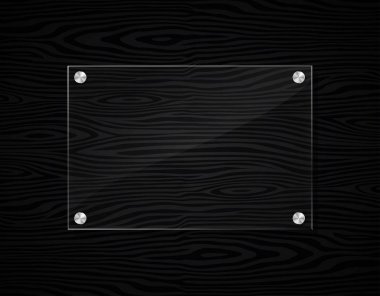 acrylic frame on black wood background clipart