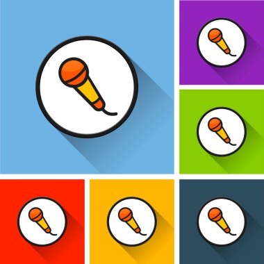 mikrofon kutsal kişilerin resmi ile uzun gölge