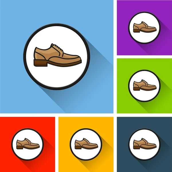 Zapatos iconos con sombra larga — Vector de stock
