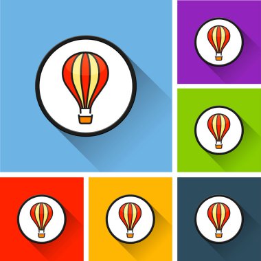 sıcak hava balon kutsal kişilerin resmi ile uzun gölge