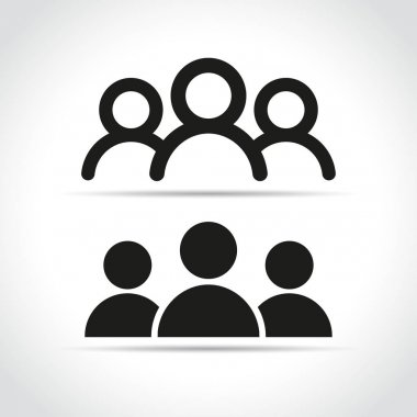 Beyaz arka plan üzerinde insanlar simgeler