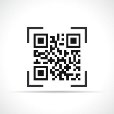 qr kod simgesinin vektör illüstrasyonu