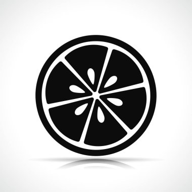 Vector lemon slice black icon