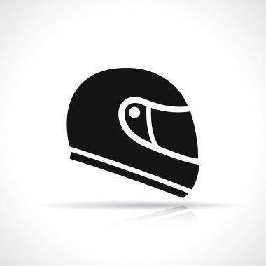 Vector illustration of black moto helmet icon
