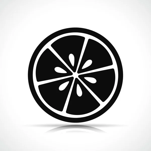 Vektor citrom szelet fekete ikon — Stock Vector