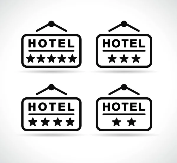 Ilustrace ikon hotelových tabulek — Stockový vektor