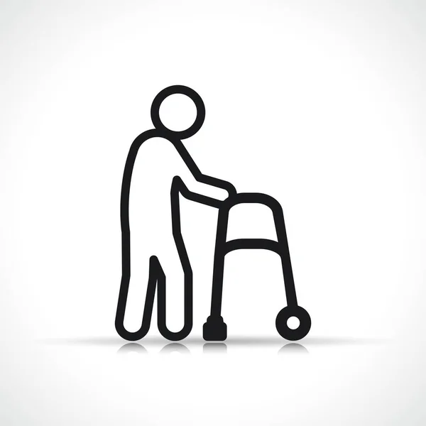Engelli Yürüteç Simgesi Simgesi Illüstrasyonu Vektör Grafikler