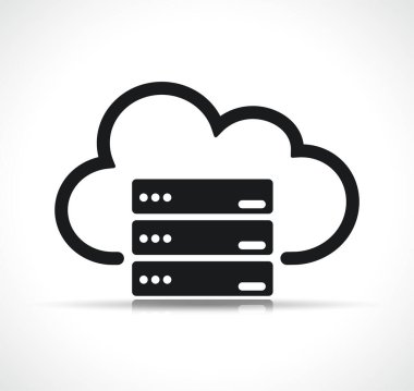 Bulut sunucu simgesinin vektör illüstrasyonu