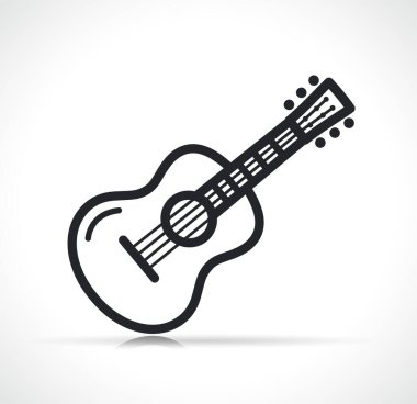 Gitar simgesinin vektör illüstrasyonu izole edildi
