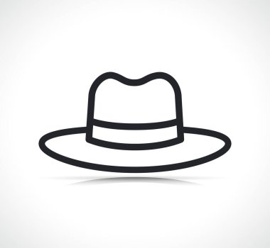 Zarif şapka simgesinin vektör illüstrasyonu