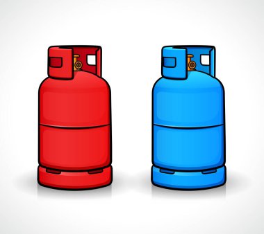 Gaz silindirinin vektör çizimi izole edilmiş tasarım