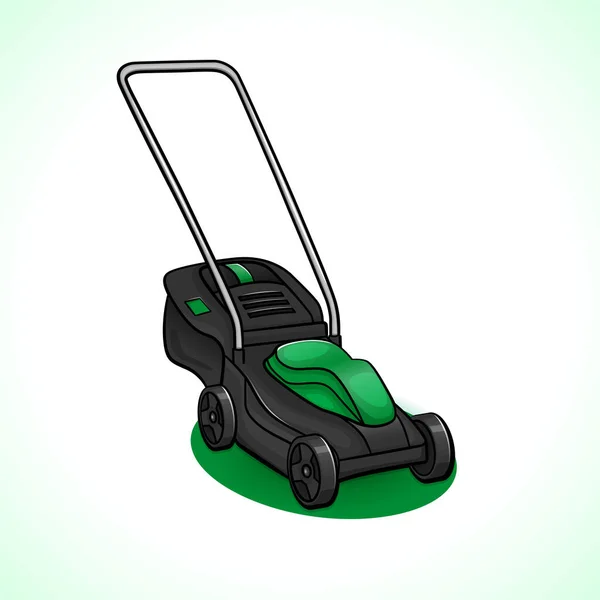 Vector Illustration Lawn Mower Drawing Isolated — Stock Vector