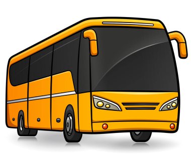 İzole edilmiş turizm otobüsünün vektör çizimi