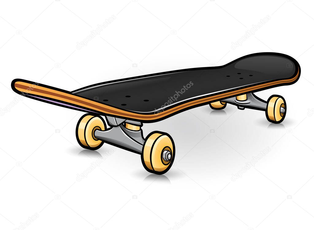 Vector illustration of skateboard drawing design isolated