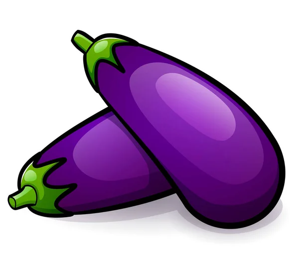 Vector Illustration Eggplant Isolated Design Drawing — Stock Vector