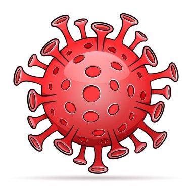 Virüs çiziminin vektör çizimi izole edildi