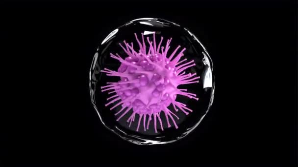 Różyczka Wirus Animacja Pandemia Animacja Medyczny Deth Komórka — Wideo stockowe