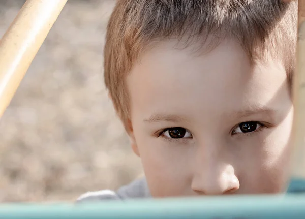 Portrait of cute young boy looking at the camera — 스톡 사진