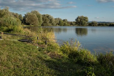 Beautiful fish pond near Badin, Banska Bystrica, Slovakia. 