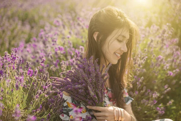 Lavendel zachte zonsondergang avondlicht — Stockfoto