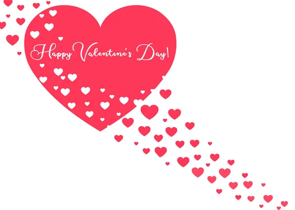 Cor branca rosa do coração do cartão de quadro. Espaço para SMS. Feliz Dia dos Namorados . — Fotografia de Stock