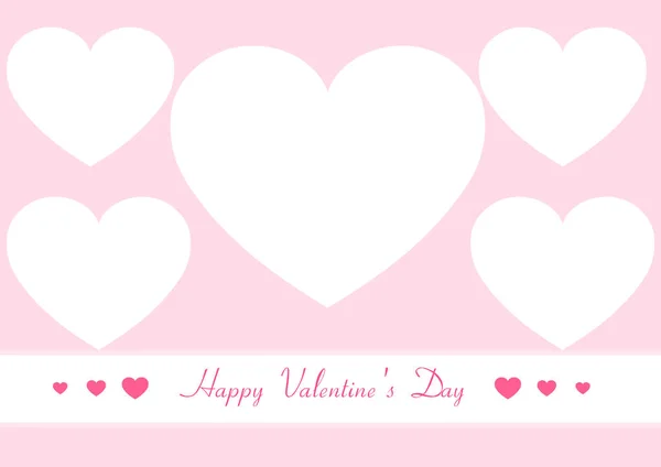 Cor branca rosa do coração do cartão de quadro. Espaço para SMS. Feliz Dia dos Namorados . — Fotografia de Stock
