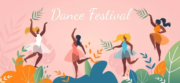 Müzik Dans Festivali Soyut Poster Tasarımı — Stok Vektör