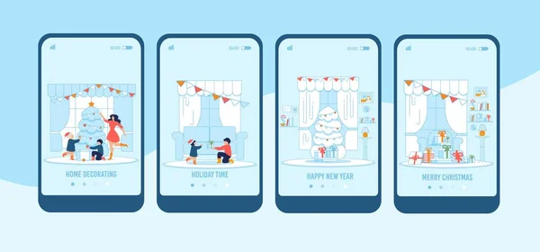 Mobile Flat Landing Page Set for Holidays Εκδηλώσεις — Διανυσματικό Αρχείο