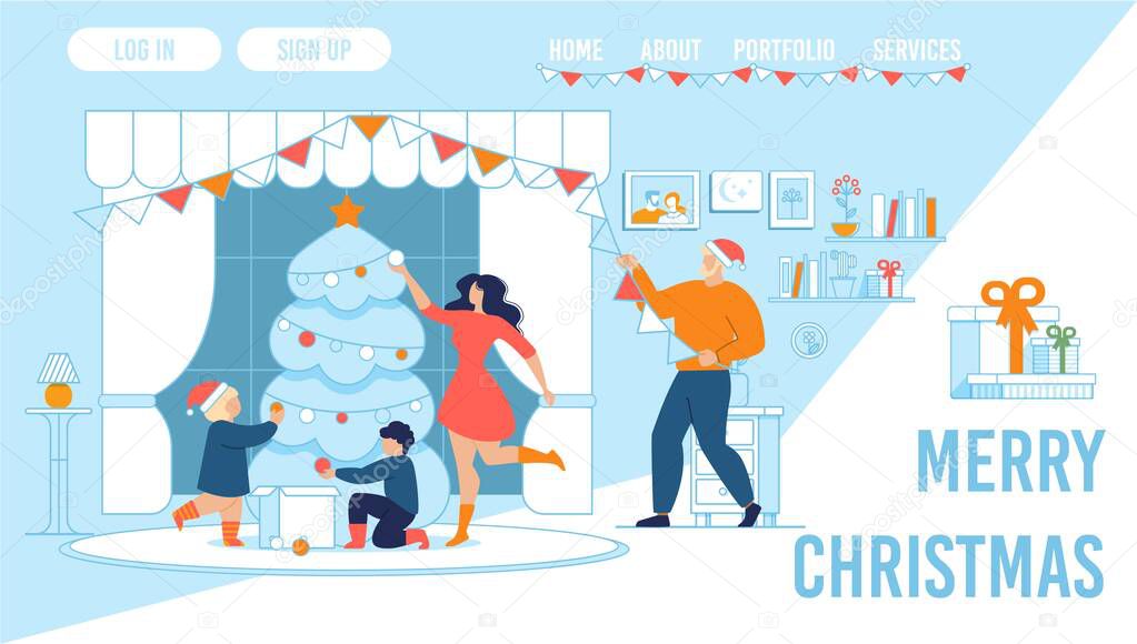 Family Celebrating Christmas at Home Landing Page