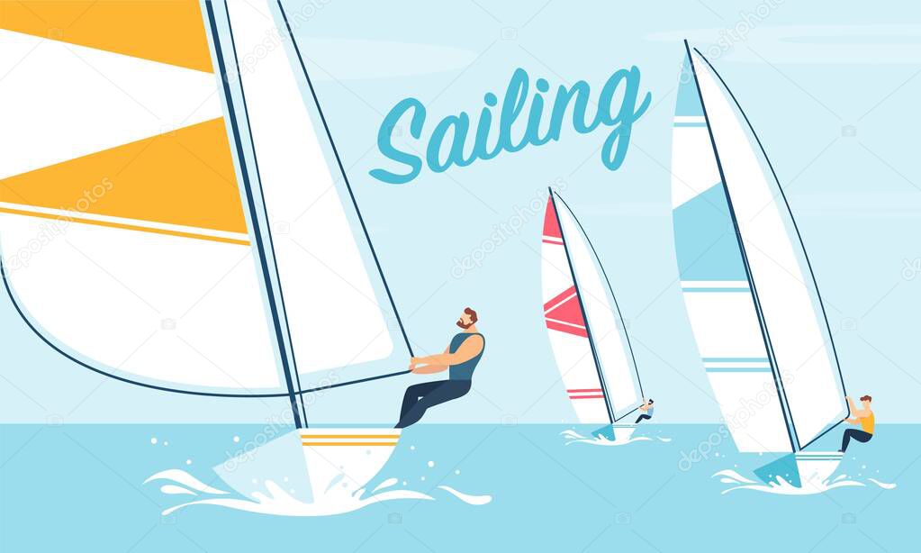 Sea Sailing Race and Sportsman Water Games Banner