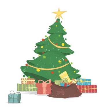 Noel Ağacı ile süslenmiş güzel hediyeler