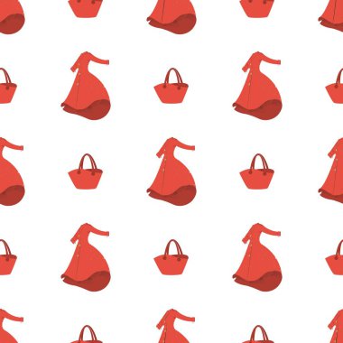 Moda Kırmızı Elbise Çantası ile Kusursuz Desen
