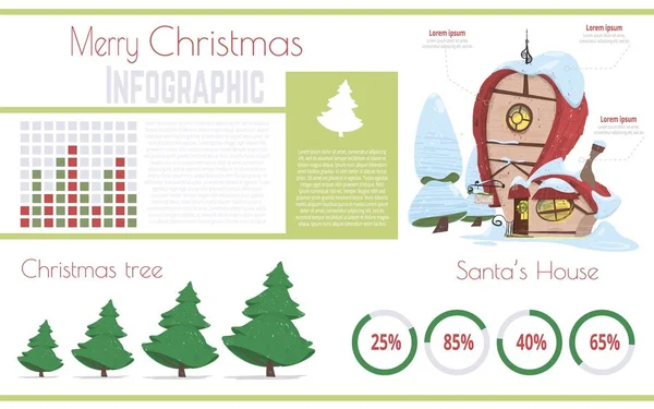 フラットインフォグラフィックのクリスマスお祝いデータ — ストックベクタ
