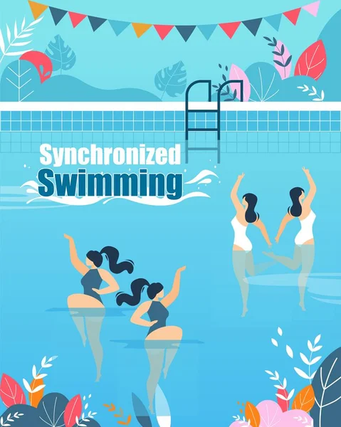 Synchronized Swimming Courses Vertical of a Banner — Stock Vector