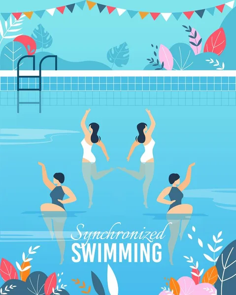 Płaskie a z Join Synchronized wydajność pływania — Wektor stockowy