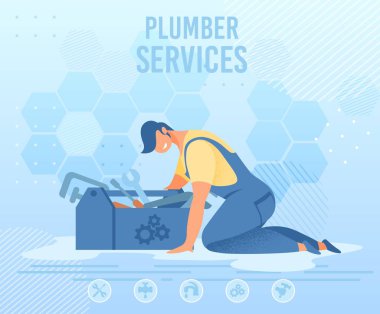 Tesisat Sancağında Alet Kutusu olan Tamirci